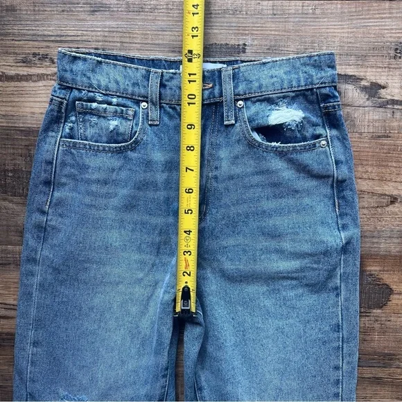 RSQ Women's Blue Straight Leg High Waist 90s Jeans Size 23 100% Cotton NWT - Picture 4 of 8